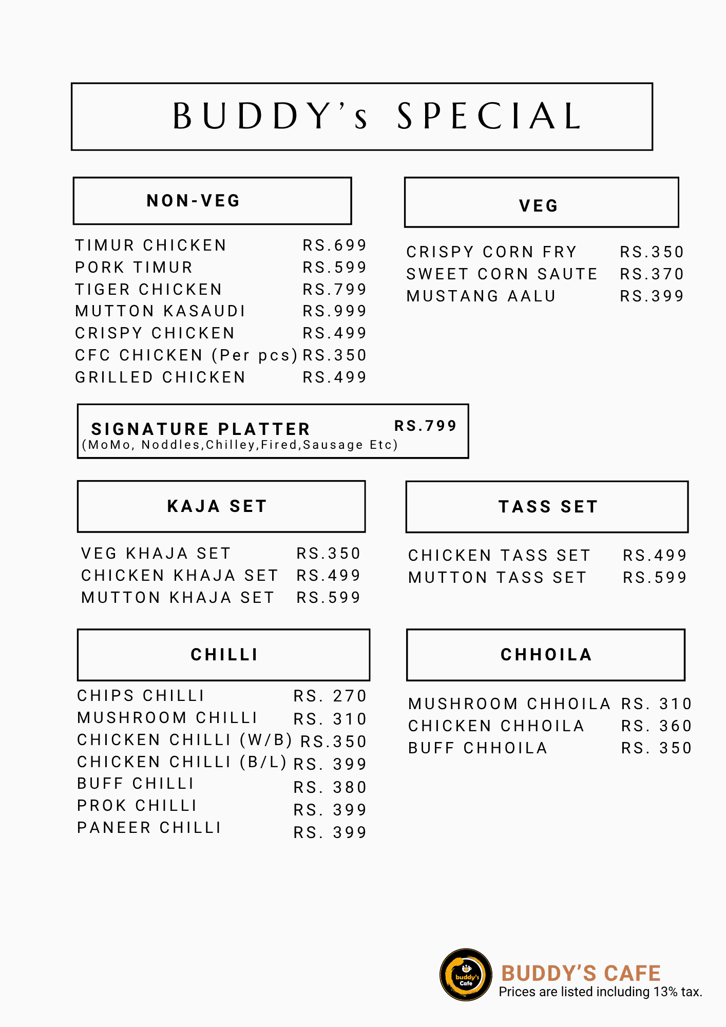 Buddy's specials